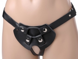 Cintura strap-on per dildo a 2 cinghie senza cavallo in pelle