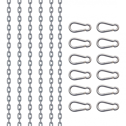 6-Punkt Sex-Sling Aufhängeketten-Set & Karabiner 120cm