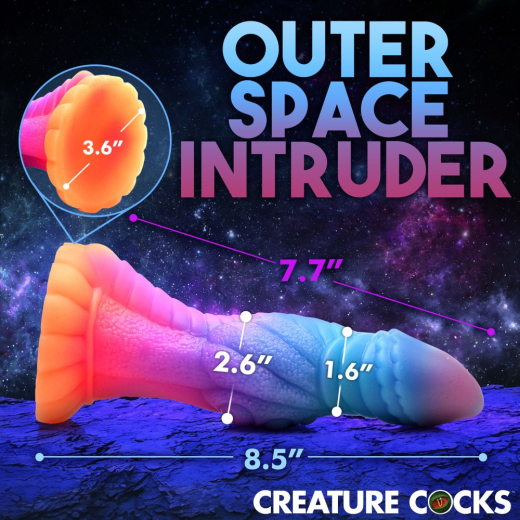 Alien-Dildo m. Saugfuss Galactic Cock fluoreszierend Silikon Glow-in-the-Dark von CREATURE COCKS günstig kaufen