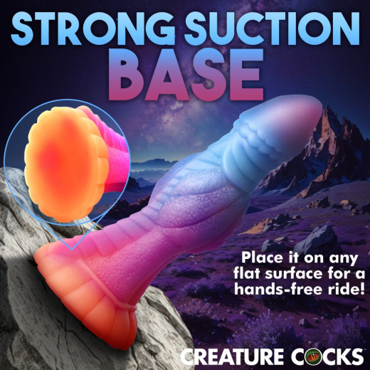 Alien-Dildo m. Saugfuss Galactic Cock fluoreszierend Silikon mehrfarbiger Penisdildo mit Leuchteffekt günstig kaufen