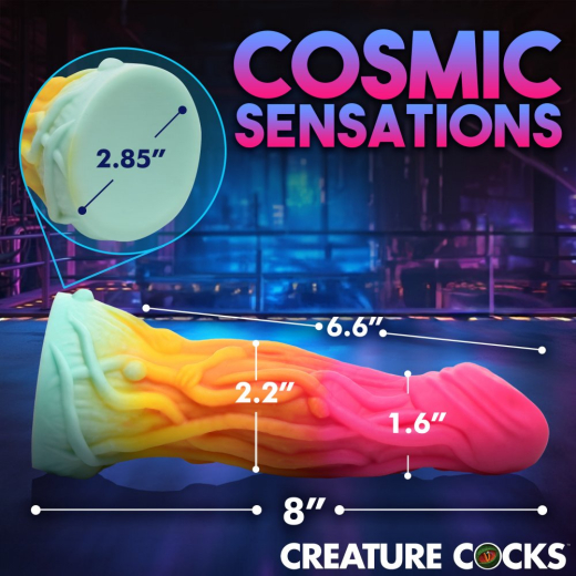 Alien-Dildo m. Saugfuss Shape Shifter Silikon multicolor mit starke seilartige Äderung dicker Fantasie-Dildo von CREATURE COCKS günstig kaufen