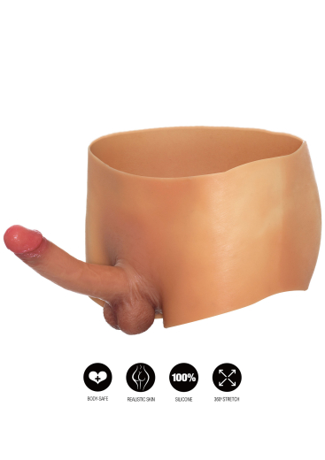 Alter Ego Boxershorts m. Penis Silikon dehnbare Strap-On Pants m. 18cm langem Penis von HIDDEN DESIRE kaufen