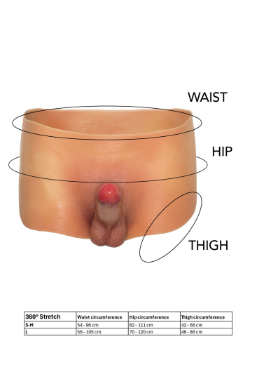 Alter Ego Boxershorts m. Penis Silikon Strap-On Pants mit 18cm langem Penis mit Hodensack von HIDDEN DESIRE kaufen