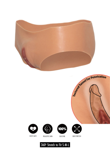 Alter Ego Vagina Slip Low Waist Silikon m. fickbarer texturierter Vagina & Penis-Innenhülle dehnbar von HIDDEN DESIRE kaufen