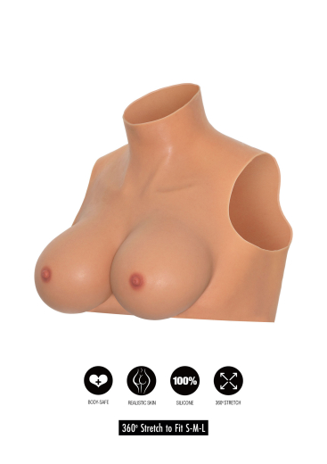 Alter Ego Wearable Breasts Crop Top Cup E artificial Breasts Silicone-Top high Neck 360 Degrees stretchable buy cheap