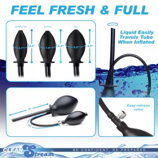 Enema Butt Plug inflatable w. Hose Clean Stream