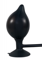 Anal Plug aufblasbar m. Saugfuss Silikon True Black medium