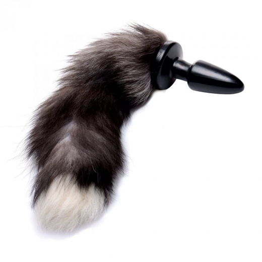 Anal Plug m. Fuchsschwanz Grey Fox Tail TPE