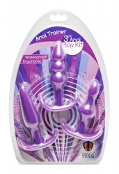 Anal Plug Set 3-teilig Trainer TPE mit drei verschieden geformten Analplugs mit runder Basis violett von TRINITY VIBES kaufen