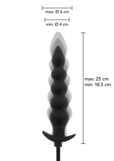 Analdildo aufblasbar m. Wellen Silikon mit Ballpumpe & Kunststoff-Schnellablassventil von HIDDEN DESIRE günstig kaufen
