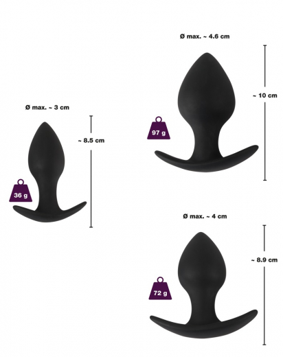 Analplug 3er-Set Black Velvets Anal Trainer Silikon