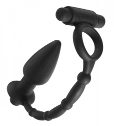 Plug anal & Cockring avec vibration Viaticus Silicone