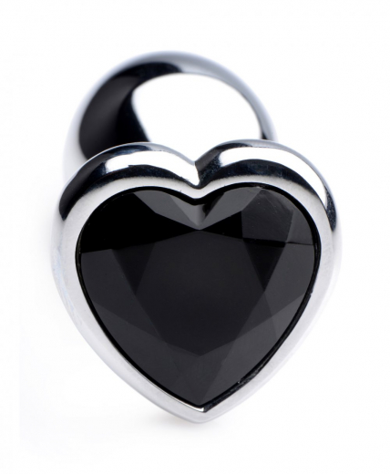 Butt Plug Heart black Aluminium small