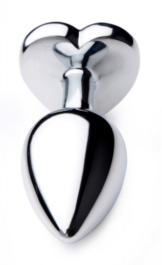 Butt Plug Heart black Aluminium small