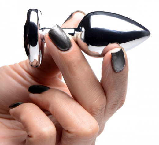 Butt Plug Heart black Aluminium small