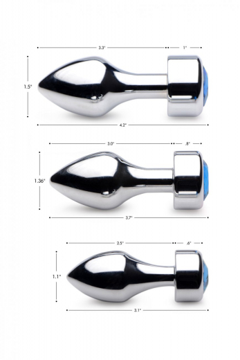 Butt Plug weighted Blue Gem Aluminium medium