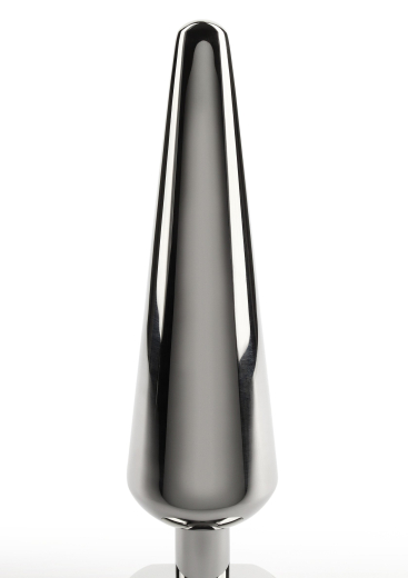Butt Plug conical 15x3.8cm Stainless Steel 630g heavy glossy polished Anal Toy w. long Body & flat Base by MR STEEL buy