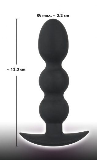 Butt Plug Black Velvets heavy Beads Silicone
