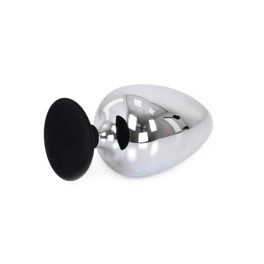 Butt Plug w. Suction Base Big Sucker Egg Stainless Steel 7cm Diameter w. strong Silicone-Suciton-Base 740g buy cheap