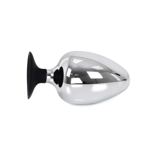 Butt Plug w. Suction Base Big Sucker Egg Stainless Steel 7cm Diameter w. strong Silicone-Suciton-Base buy