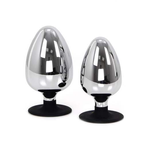 Butt Plug w. Suction Base Big Sucker Egg Stainless Steel 7cm Diameter w. Silicone-Suciton-Base by KIOTOS STEEL buy