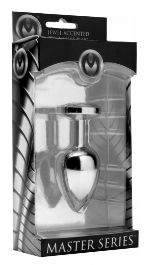 Analplug m. Schmuckstein Rosebud weiss Chrom