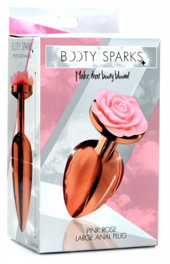 Analplug Pink Rose Aluminium goldfarben large