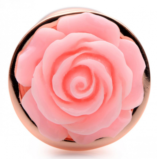 Analplug Pink Rose Aluminium goldfarben small
