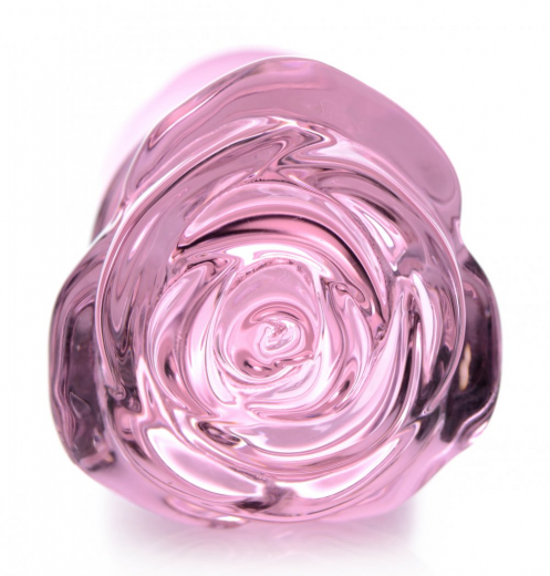 Analplug Pink Rose large Borsilikatglas