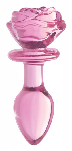 Analplug Pink Rose medium Borsilikatglas