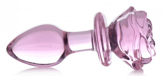 Analplug Pink Rose medium Borsilikatglas