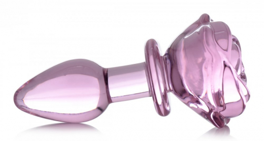 Analplug Pink Rose small Borsilikatglas