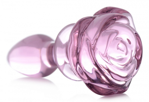 Analplug Pink Rose small Borsilikatglas