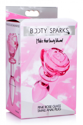 Analplug Pink Rose small Borsilikatglas