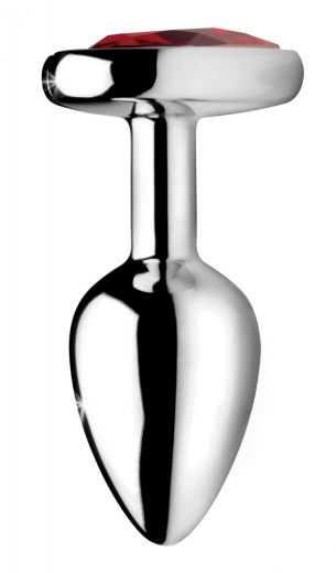 Analplug Rotes Herz Aluminium large