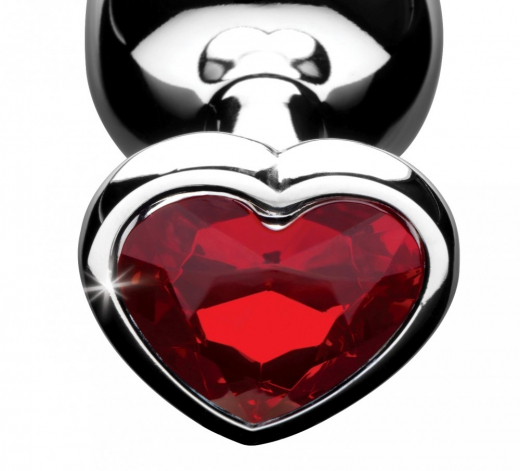 Butt Plug Red Heart Aluminium small