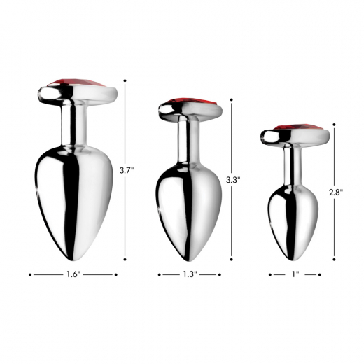 Butt Plug Red Heart Aluminium small