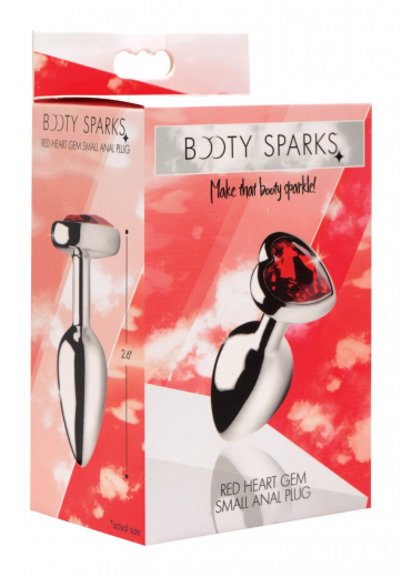 Butt Plug Red Heart Aluminium small