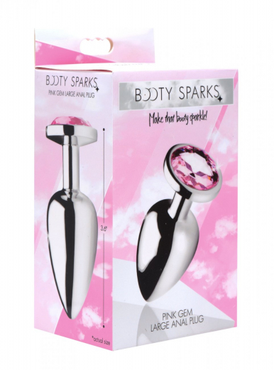 Analplug m. Schmuckstein Pink Gem Aluminium large