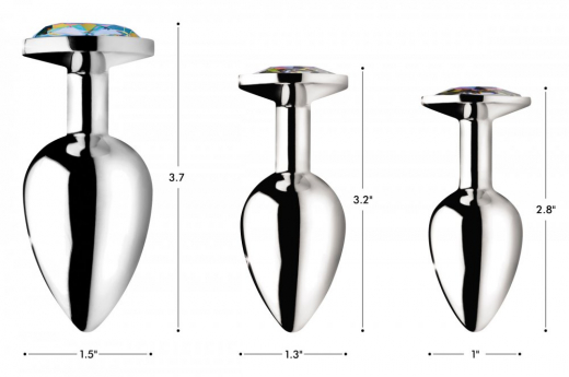 Butt-Plug Rainbow Prism Gem Aluminium small