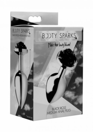 Analplug Schwarze Rose Aluminium medium