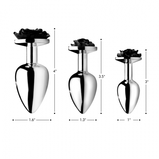 Butt Plug Black Rose Aluminium small