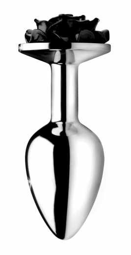 Analplug Schwarze Rose Aluminium medium
