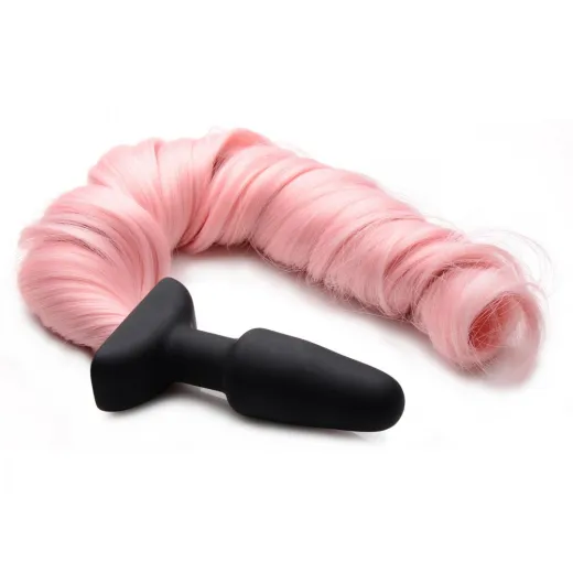 Analplug Silikon m. Pferdeschwanz pink Pony Tail