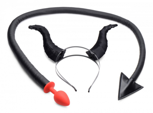 Butt-Plug Silicone Devil Tail & Horns