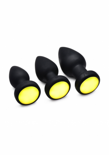 Plug anal avec vibration & LED rechargeable silicone medium