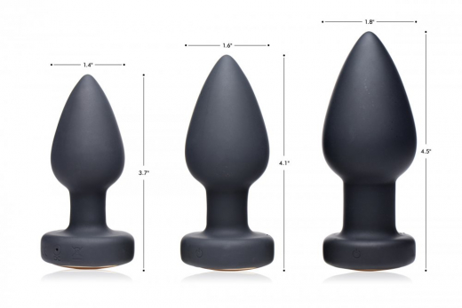 Butt-Plug w. Vibration & LED Silicone large