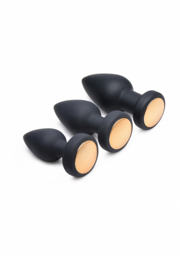 Analplug m. Vibration & LED aufladbar Silikon small