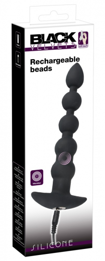 Analvibrator Analkette aufladbar Black Velvets Silikon