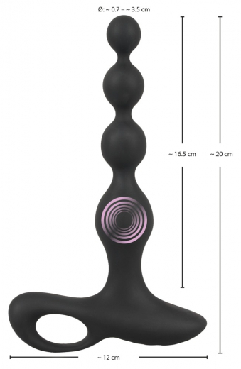 Anal Vibrator rechargeable Anal-Beads Black Velvets Silicone